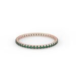 18K Solid Gold 0.35 ctw Natural Emerald full Eternity Band | Emerald Eternity Band | Thin Band - Image 3
