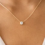 14K Solid Gold Lab-Grown Diamond Threaded Necklace - Image 4