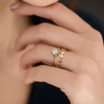 A Flame Ring Closed Setting, Round Cut Diamond - Image 2