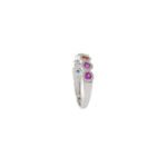 18K Solid Gold Multi Colored Sapphire And Diamond Ring - Image 5