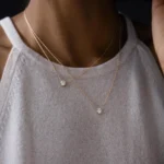 14K Solid Gold Lab-Grown Diamond Threaded Necklace - Image 3