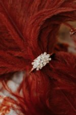 14k 純金莫桑石鑽石圓形戒指