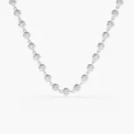 18k Gold Bezel Setting Natural Diamond Tennis Necklace - Image 3