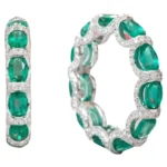 18K純金天然祖母綠與鑽石永恆戒指