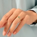 18K Solid Gold Triangle Agate Ring