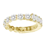 Emerald And Brilliant Cut Natural Diamond Eternity Band