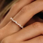 14k 欖尖形簇狀可疊戴結婚戒指