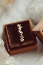 Stepped Baguette and Round Diamond Pattern Band