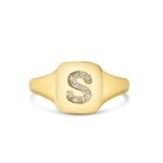 鑽石字母印章戒指