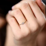 14K Gold Diamond Shape Micro Pave Ring - Image 7