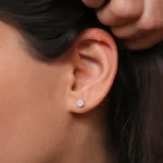 18k 5MM Illusion Setting Natural Diamond Studs| Natural Diamond Stud Earrings - Image 5