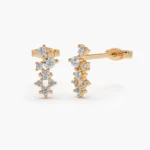 18k Gold Diamond Cluster Earrings - Image 5