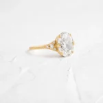 14k Solid Gold Oval Cut Moissanite Diamond Ring - Image 7