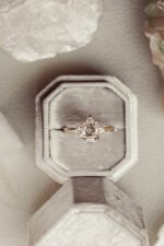 14k Solid Gold  Moissanite Diamond Pear Ring - Image 2