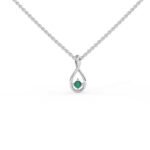 18k Solid Gold Natural Solitaire Emerald Necklace - Image 3