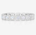 14K Solid Gold Asscher Cut Moissanite Eternity Band - Image 7