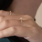 14k Solid Gold Round Cut Moissanite Diamond Engagement Ring - Image 9