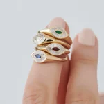 14k Marquise Shaped Emerald and Baguette Diamond Ring - Image 7