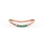 18K Solid Gold Curved Emerald Ring - Image 3