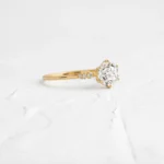 14k Solid Gold Round Cut Moissanite Diamond Engagement Ring - Image 10