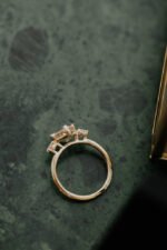 14k Solid Gold 2.16ct Lozenge Champagne Cut Moissanite Engagement Ring - Image 7