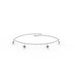 14K Solid Gold Natural Emerald Charm Bracelet - Image 5