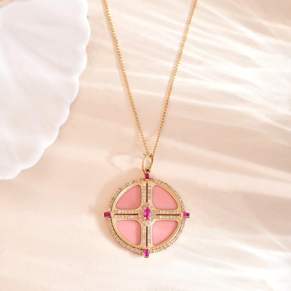 400548_320964f0547f4b849a0549894cb8d81fmv2.webp 14K Solid Gold Opal Pendant Necklace - Image 1