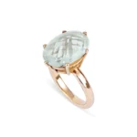 14K Solid Gold Light Green Quartz Candy Cocktail Ring - Image 4