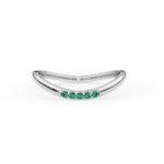 18K Solid Gold Curved Emerald Ring - Image 4