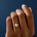 Pictorial Ring, Oval Cut Moissanite Diamond Ring - Image 2