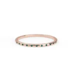 14K Solid Gold Natural Emerald Half Eternity Band - Image 2
