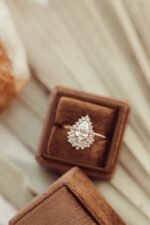 14k Solid Gold  Moissanite Diamond Pear Ring - Image 3