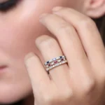 14K Solid Gold Baguette Sapphire and Diamond Ring - Image 8