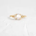 1.07ct. Round Rose Cut Diamond Engagement Ring