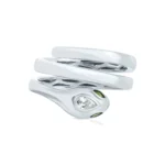 18K Solid Gold Snake Coil Pinky Ring - Image 5