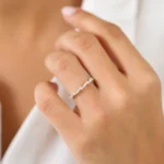 14k Marquise Cluster Stackable Wedding Ring - Image 2