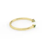 14K Solid Gold Natural Emerald Cuff Ring - Image 3