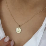 14k Natural Diamond Moon and Crescent Pendant - Image 5