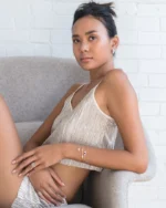 Ava Baguette Natural Diamond Hoops - Image 3