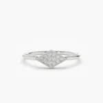 14K Gold Diamond Shape Micro Pave Ring - Image 5