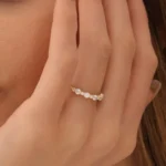 14K Solid Gold  Round Diamond Anniversary Ring