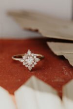 14k Solid Gold  Moissanite Diamond Round Ring - Image 3