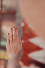 14k Solid Gold  Moissanite Diamond Pear Ring - Image 7