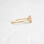 14K Solid Gold 1.25ct Pink Moissanite Diamond Ring - Image 3