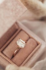 14k Solid Gold Emerald Octagon Cut Moissanite Diamond Solitaire Ring - Image 2