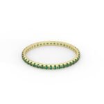 18K Solid Gold 0.35 ctw Natural Emerald full Eternity Band | Emerald Eternity Band | Thin Band - Image 4