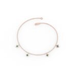 14K Solid Gold Natural Emerald Charm Bracelet