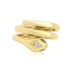 18K 純金蛇形尾戒