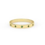 18K Solid Gold Natural Emerald Ring - Image 3