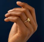 18K Solid Gold 1.5ct Emerald Cut Moissanite Engagement Ring - Image 4